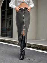 Load image into Gallery viewer, Button Up High Rise Denim Skirt