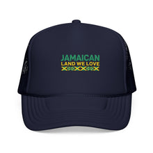 Load image into Gallery viewer, Jamaican Land We Love Embroidered Trucker Hat