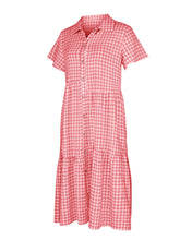 Load image into Gallery viewer, Kelly Plaid Short Sleeve Midi Dress