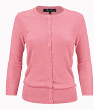 Load image into Gallery viewer, Crewneck Button Down Cardigan Sweater