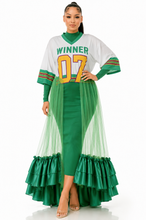 Load image into Gallery viewer, Jasmine Plus Size Jersey Top Ruffle Hem Panel Dress