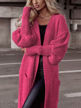 Load image into Gallery viewer, Kristan Lantern Sleeve Pocketed Cardigan