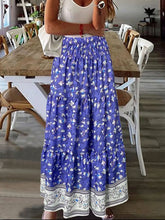 Load image into Gallery viewer, Tiered Printed Elastic Waist Skirt