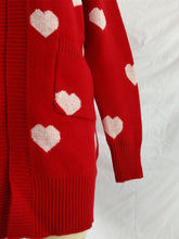 Load image into Gallery viewer, Heart Open Front Long Sleeve Cardigan