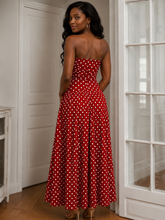 Load image into Gallery viewer, Jyll Polka Dot Strapless Maxi Dress