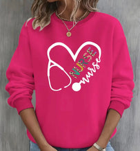 Load image into Gallery viewer, Stethoscope Heart Nurse Sweater