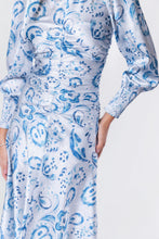 Load image into Gallery viewer, Audrey Dress Long Sleeve (Blue Pattern)