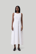Load image into Gallery viewer, Cross-back Midi Dress in Eyelet Embroidery