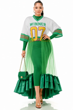 Load image into Gallery viewer, Jasmine Plus Size Jersey Top Ruffle Hem Panel Dress