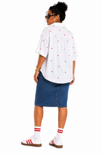 Load image into Gallery viewer, Star Print Puff Sleeve Button-Up Shirt