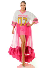 Load image into Gallery viewer, Jasmine Plus Size Jersey Top Ruffle Hem Panel Dress