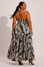 Load image into Gallery viewer, Charity Plus Size Tropical Print Knot Front Maxi Dress