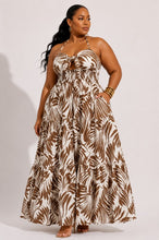 Load image into Gallery viewer, Charity Plus Size Tropical Print Knot Front Maxi Dress