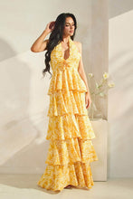 Load image into Gallery viewer, Haley Halter Neck Tiered Maxi Dress