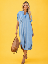 Load image into Gallery viewer, Kate Casual Shirt Dress with Side Slits