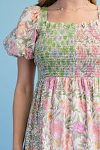 Load image into Gallery viewer, Lilly Mixed Print Smocked Midi Dress