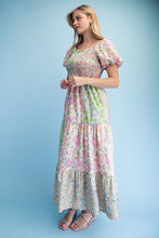 Load image into Gallery viewer, Lilly Mixed Print Smocked Midi Dress