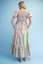 Load image into Gallery viewer, Lilly Mixed Print Smocked Midi Dress