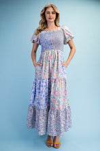 Load image into Gallery viewer, Lilly Mixed Print Smocked Midi Dress