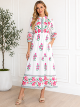 Load image into Gallery viewer, Floral Mandarin Maxi Dress