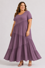 Load image into Gallery viewer, Rylie Round Neck Tiered Ruffle Maxi Dress