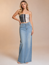 Load image into Gallery viewer, Riley Raw Hem Maxi Denim Skirt