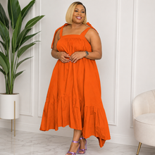 Load image into Gallery viewer, Mesha Plus Size Suspender Maxi Dress