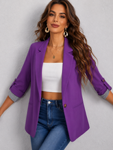 Load image into Gallery viewer, Kelly Lapel Collar Roll-Tab Sleeve Blazer
