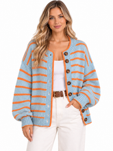 Load image into Gallery viewer, Fallon Striped Button-Down Knit Cardigan