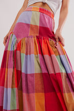Load image into Gallery viewer, Color Block Elastic Waist Maxi Skirt