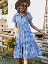 Load image into Gallery viewer, Kelly Plaid Short Sleeve Midi Dress