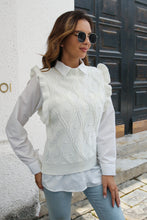 Load image into Gallery viewer, Round Neck Ruffled Sweater Vest