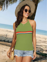 Load image into Gallery viewer, Tied Contrast Halter Neck Tank