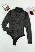 Load image into Gallery viewer, Rhinestone Mock Neck Long Sleeve Bodysuit