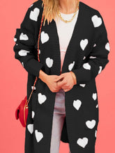 Load image into Gallery viewer, Heart Open Front Long Sleeve Cardigan