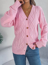 Load image into Gallery viewer, Cable-Knit Long Sleeve Cardigan