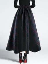 Load image into Gallery viewer, Plaid Elastic Waist Midi Skirt