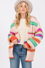 Load image into Gallery viewer, Striped Open Front Knit Cardigan