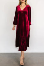 Load image into Gallery viewer, Vivian Long Sleeve Midi Velvet Dress