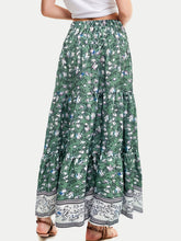 Load image into Gallery viewer, Tiered Printed Elastic Waist Skirt