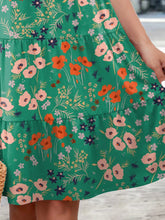 Load image into Gallery viewer, Flower Round Neck Tiered Dress