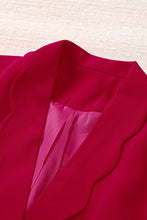 Load image into Gallery viewer, Double-Breasted Scalloped Shawl Collar Blazer