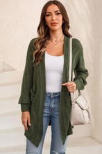 Load image into Gallery viewer, Cable-Knit Dropped Shoulder Slit Cardigan