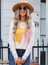 Load image into Gallery viewer, Bow Round Neck Dropped Shoulder Sweater