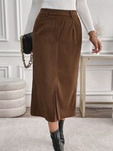 Load image into Gallery viewer, Slit Midi Skirt with Pockets