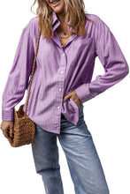Load image into Gallery viewer, Striped Button Up Long Sleeve Shirt