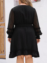 Load image into Gallery viewer, Flare Swiss Dot Round Neck Long Sleeve Dress