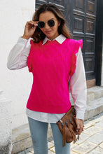 Load image into Gallery viewer, Round Neck Ruffled Sweater Vest