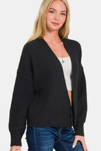 Load image into Gallery viewer, Open Front Drop Shoulder Sweater Cardigan