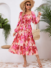 Load image into Gallery viewer, Coral Long Sleeve Midi Dress